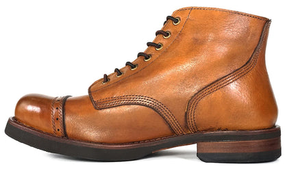 Luxury Classy Handmade Precision Stitch Wear-Resistant Casual Men Boots Genuine Leather Shoes