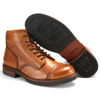 Luxury Classy Handmade Precision Stitch Wear-Resistant Casual Men Boots Genuine Leather Shoes