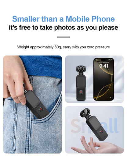 RANWOMEN 5K Pocket Action Camera 1.69-inch LCD Display Screen