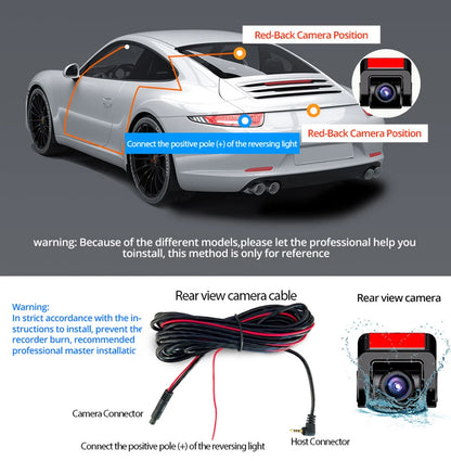 E-ACE Portable Ultra HD 4K Car Front Dash Cam WIFI DVR Optional 1080P Rear camera With 24H Parking Monitor Night Vision