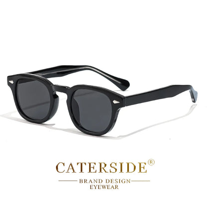 CATERSIDE Retro Round Men Sunglasses Punk Propionic Acid Pin Temple Luxury Sun Glasses Eyewear UV400
