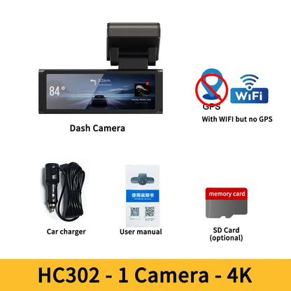Car dashboard camera system with GPS, WiFi,