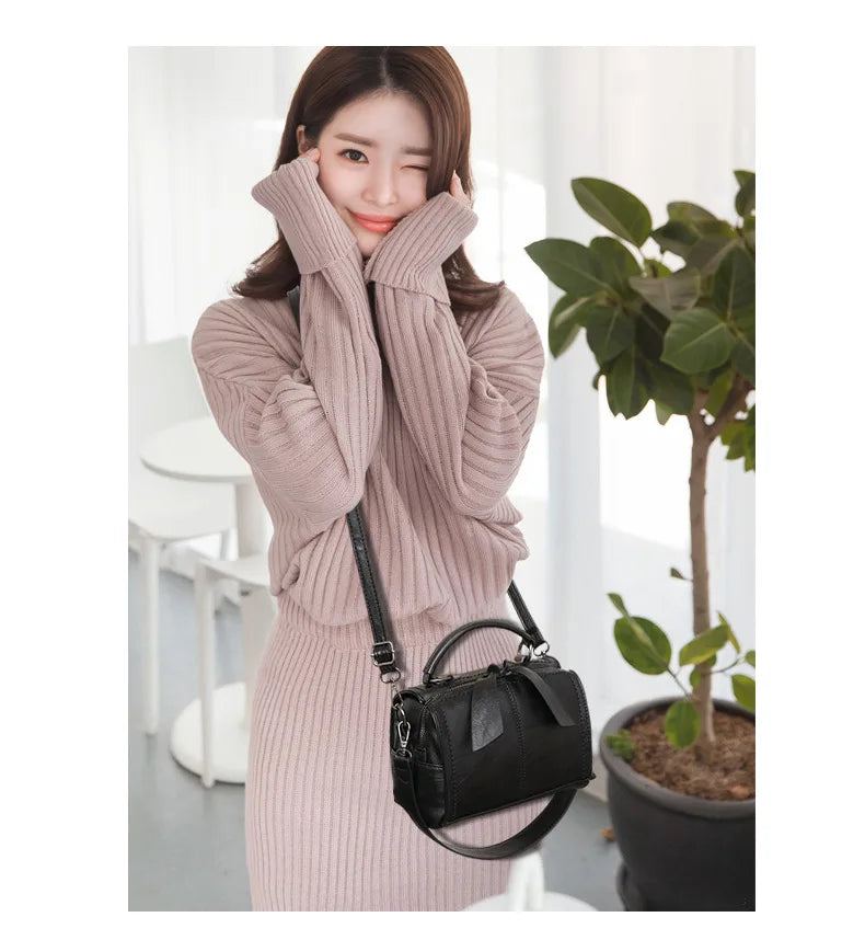 Fashion Soft Leather Pillow Bag Women's Shoulder Handbag Large Capacity Bag Crossbody Bag