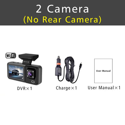 3 Channel WIFI Car DVR HD 1080P Cabin Vehicle Dash Cam Three Way Camera DVRs Recorder Video