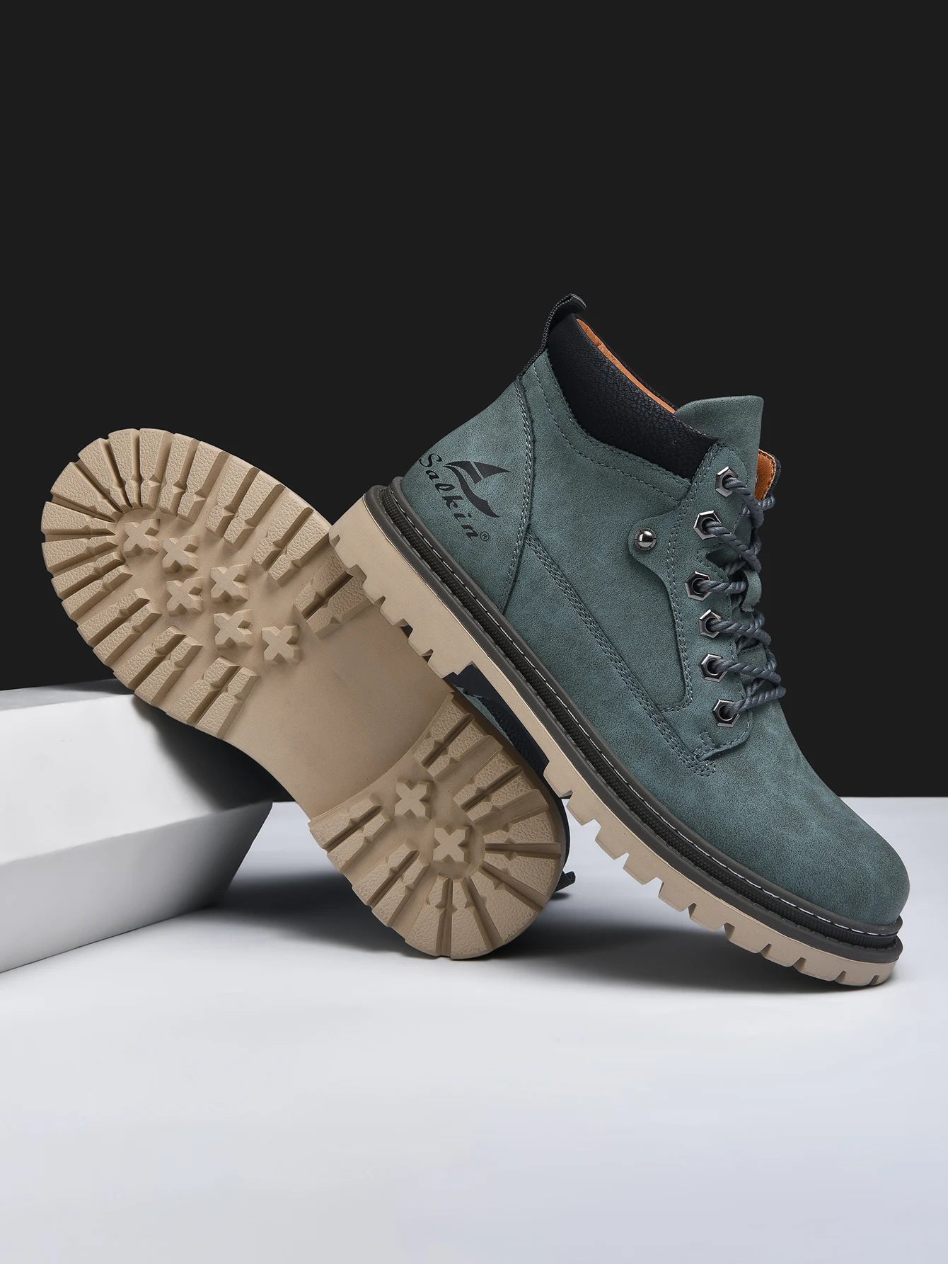 Handmade Men's Ankle Boots Genuine Leather Winter Leather Shoes Outdoor High Top Hiking Boots Sneakers