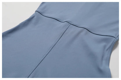 SWELTERING Summer Zipper Jumpsuits Short Sleeve Yoga Bodysuit Women's Set Gym Tracksuit Push-up Workout Clothes Dance Fitness Bodysuit