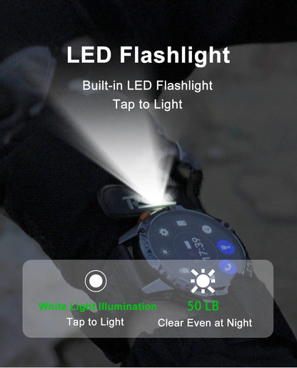 LIGE New Military T-Rex 3 Ultra Smart Watch 1000mAh Battery IP68 Waterproof Compass Flashlight Sports Tracker Smartwatch
