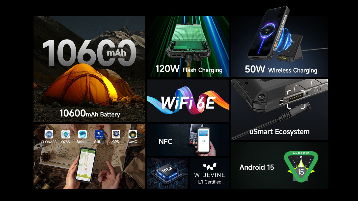 Ulefone Armor 28 Pro 5G AI Rugged Phone 512GB ROM Smartphone 120W 10600mAh 6.67”【Ships from US