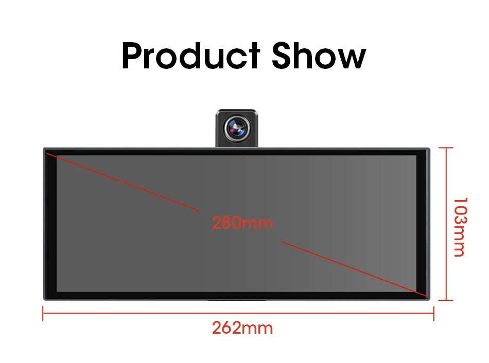 11.26″ 4K ADAS Dash Cam Display Wireless Android Auto CarPlay Screen DVR Dual Recording Night Vision Car Intelligent Systems FM