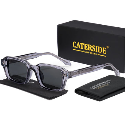 CATERSIDE Unisex Square Frame Sunglasses Retro Punk Personalized Design Sun Glasses Travel Business Festival Gift Eyewear ﻿