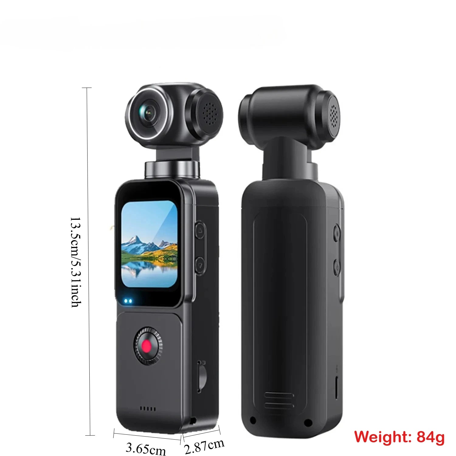 RANWOMEN 5K Pocket Action Camera 1.69-inch LCD Display Screen