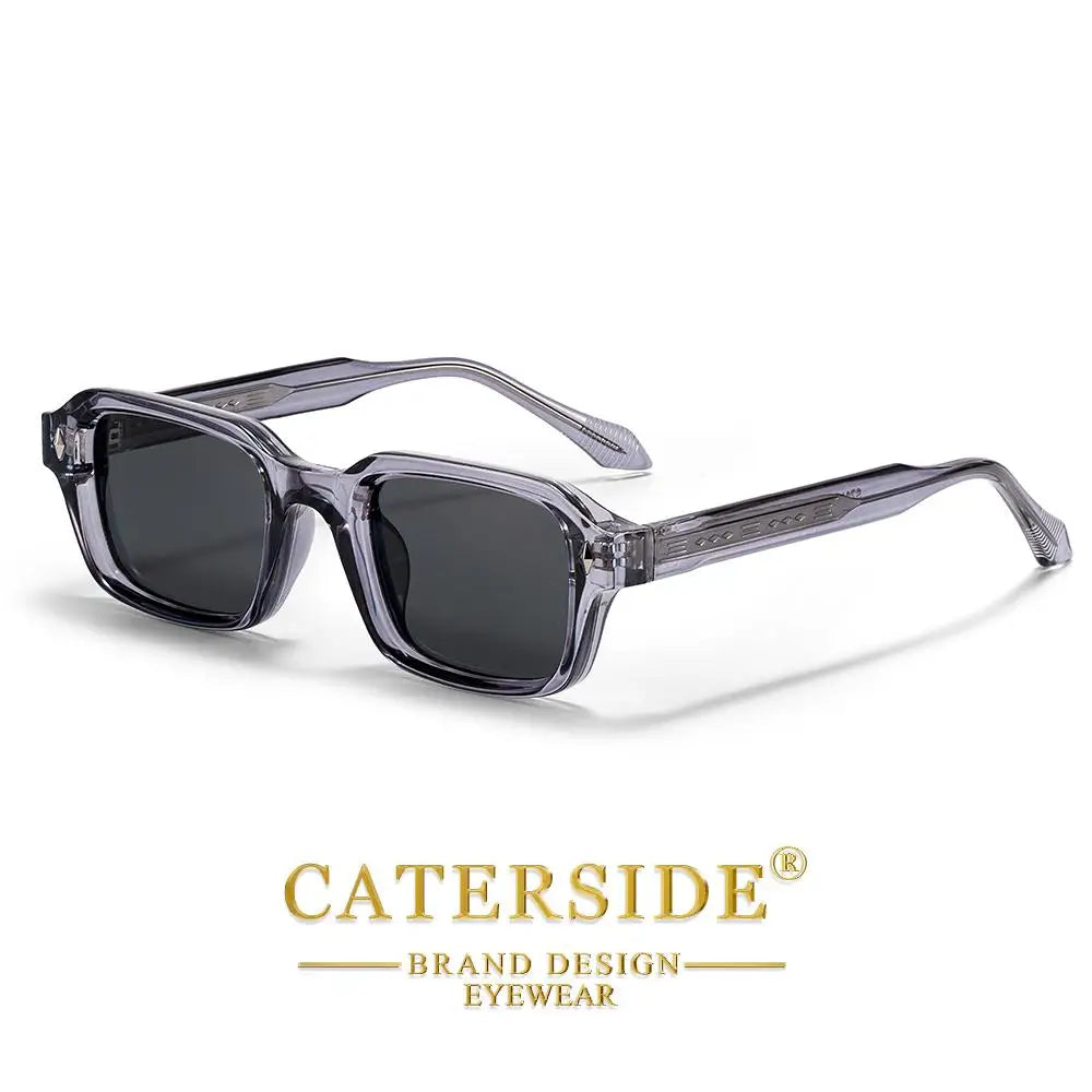 CATERSIDE Unisex Square Frame Sunglasses Retro Punk Personalized Design Sun Glasses Travel Business Festival Gift Eyewear ﻿