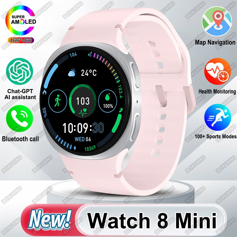 New Watch 8 Mini GPS Track Smart Watch For Men Women Map Navigation Fitness Tracker IP68 Waterproof Compass Call Smartwatch