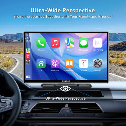 ESSGOO 9 Inch Touch Screen Portable Car Stereo Radio Wireless Apple Carplay Android Auto USB TF Bluetooth Mirror Link