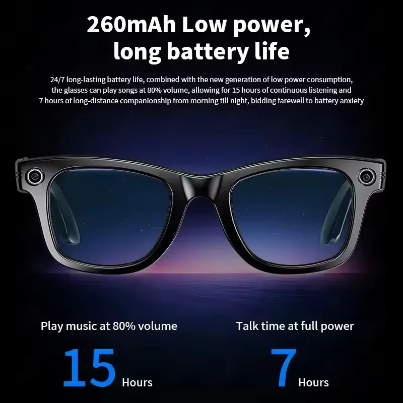 Sunglasses with battery life specifications