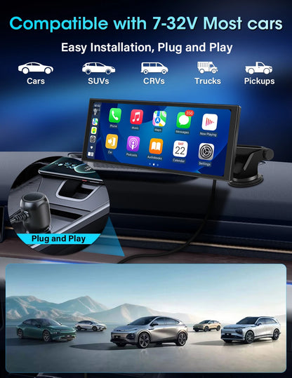 11.26″ 4K ADAS Dash Cam Display Wireless Android Auto CarPlay Screen DVR Dual Recording Night Vision Car Intelligent Systems FM
