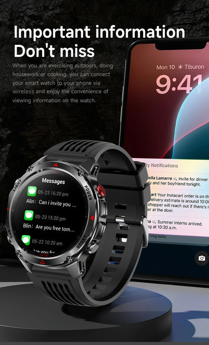 LIGE New Professional GPS Track Sports Smartwatch Outdoor RIDE Run Compass Altimeter 3ATM Fitness Bracelets 540mAh Watches