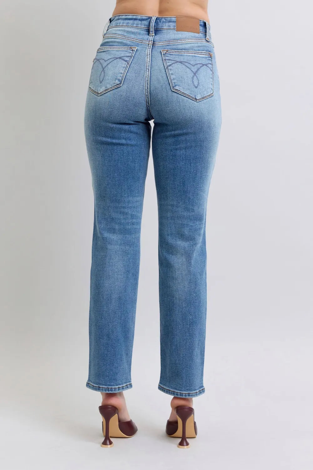 Judy Blue Full Size Run Vintage Wash Thermal Women Straight Jeans
