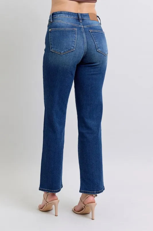 Judy Blue Full Size Side Seam Detail Straight Women Jeans with Pockets
