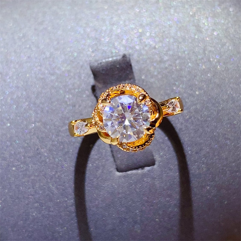 1 Carat Moissanite Zircon 925 Sterling Women Silver Ring