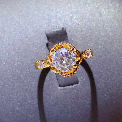 1 Carat Moissanite Zircon 925 Sterling Women Silver Ring