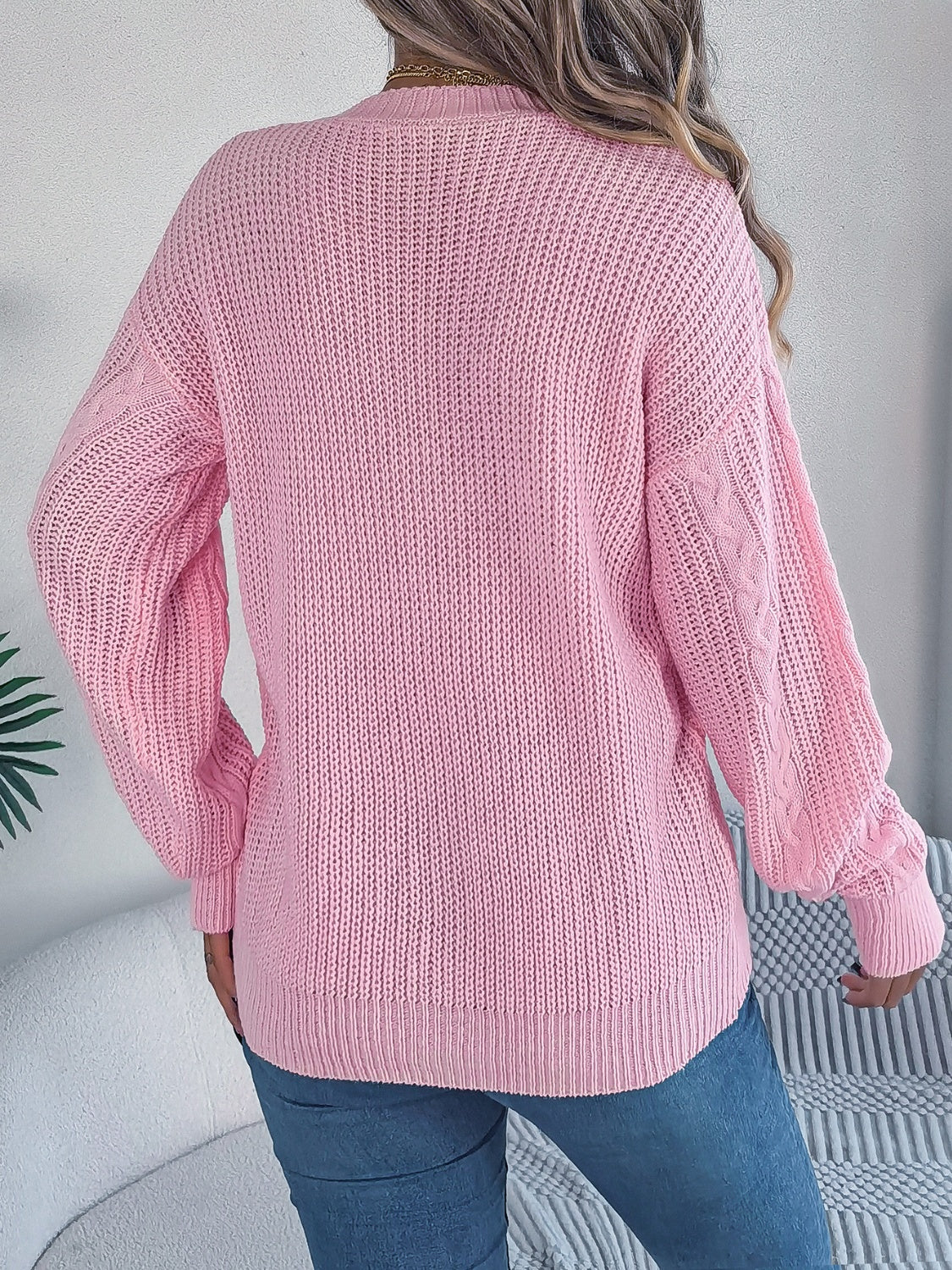 Cable-Knit Long Sleeve Women Cardigan
