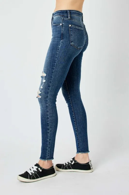 Judy Blue Full Size  High Waist Distressed Women Skinny Jeans