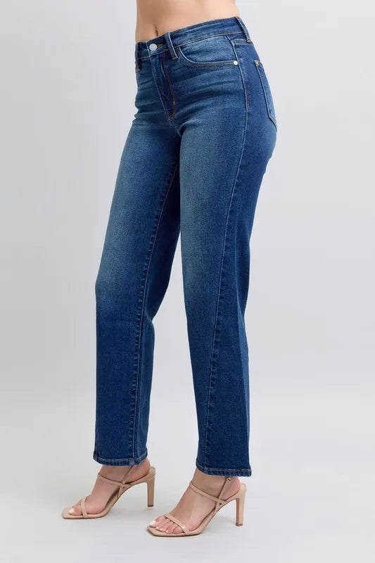 Judy Blue Full Size Side Seam Detail Straight Women Jeans with Pockets