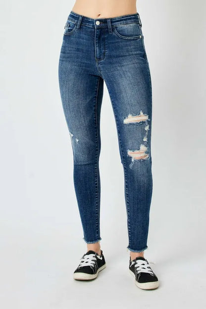 Judy Blue Full Size  High Waist Distressed Women Skinny Jeans