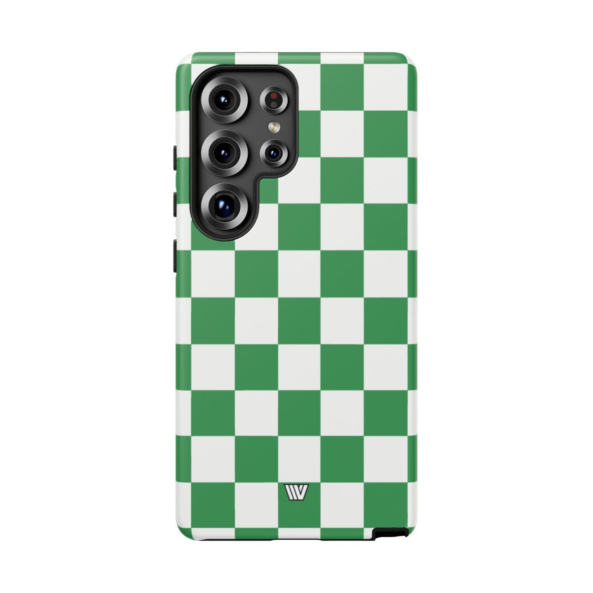 GREEN WHITE CHECKERBOARD | Tough Phone Case for iPhone & Samsung