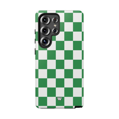 GREEN WHITE CHECKERBOARD | Tough Phone Case for iPhone & Samsung