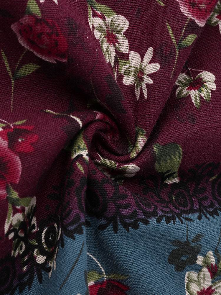 ZANZEA Summer Maxi Dress Women's Vintage Printed Sundress Casual Loose Short Sleeve Vestidos Vacation High Waist Robe - Zara-Craft