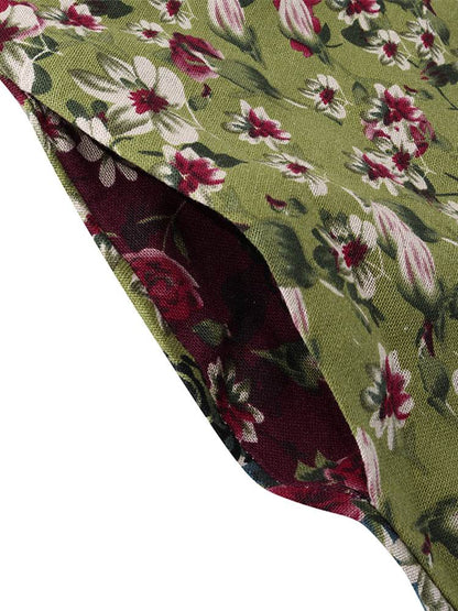 ZANZEA Summer Maxi Dress Women's Vintage Printed Sundress Casual Loose Short Sleeve Vestidos Vacation High Waist Robe Femme - Zara-Craft