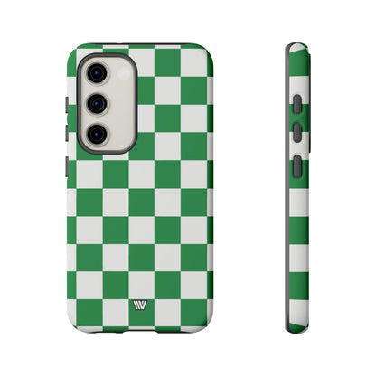 GREEN WHITE CHECKERBOARD | Tough Phone Case for iPhone & Samsung