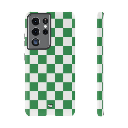 GREEN WHITE CHECKERBOARD | Tough Phone Case for iPhone & Samsung