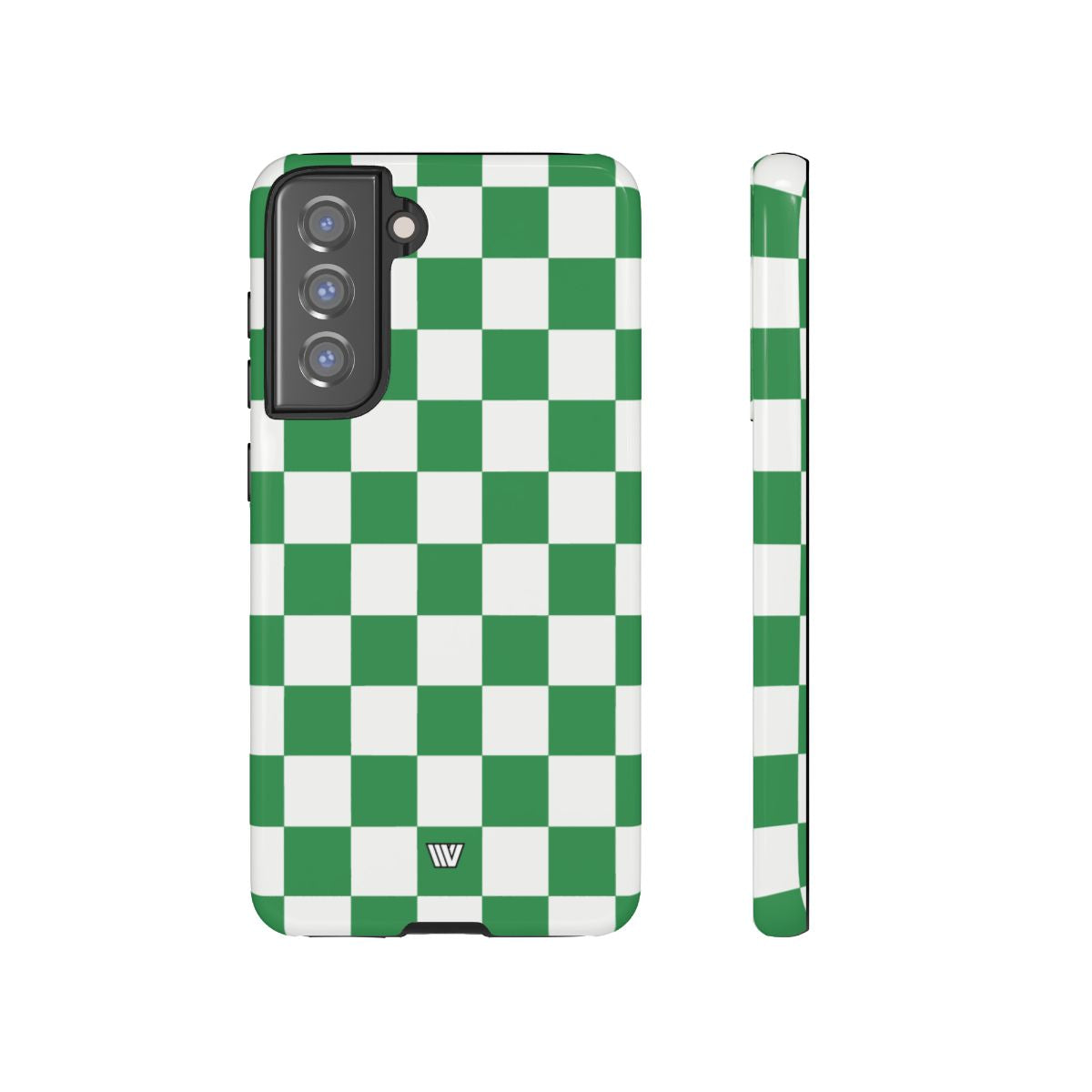 GREEN WHITE CHECKERBOARD | Tough Phone Case for iPhone & Samsung