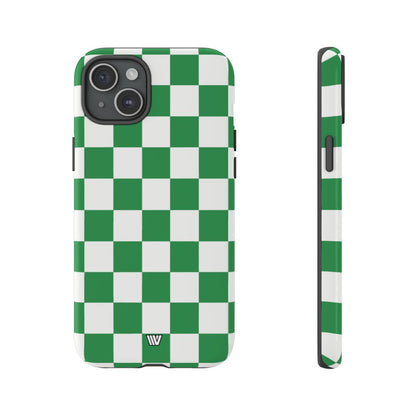 GREEN WHITE CHECKERBOARD | Tough Phone Case for iPhone & Samsung