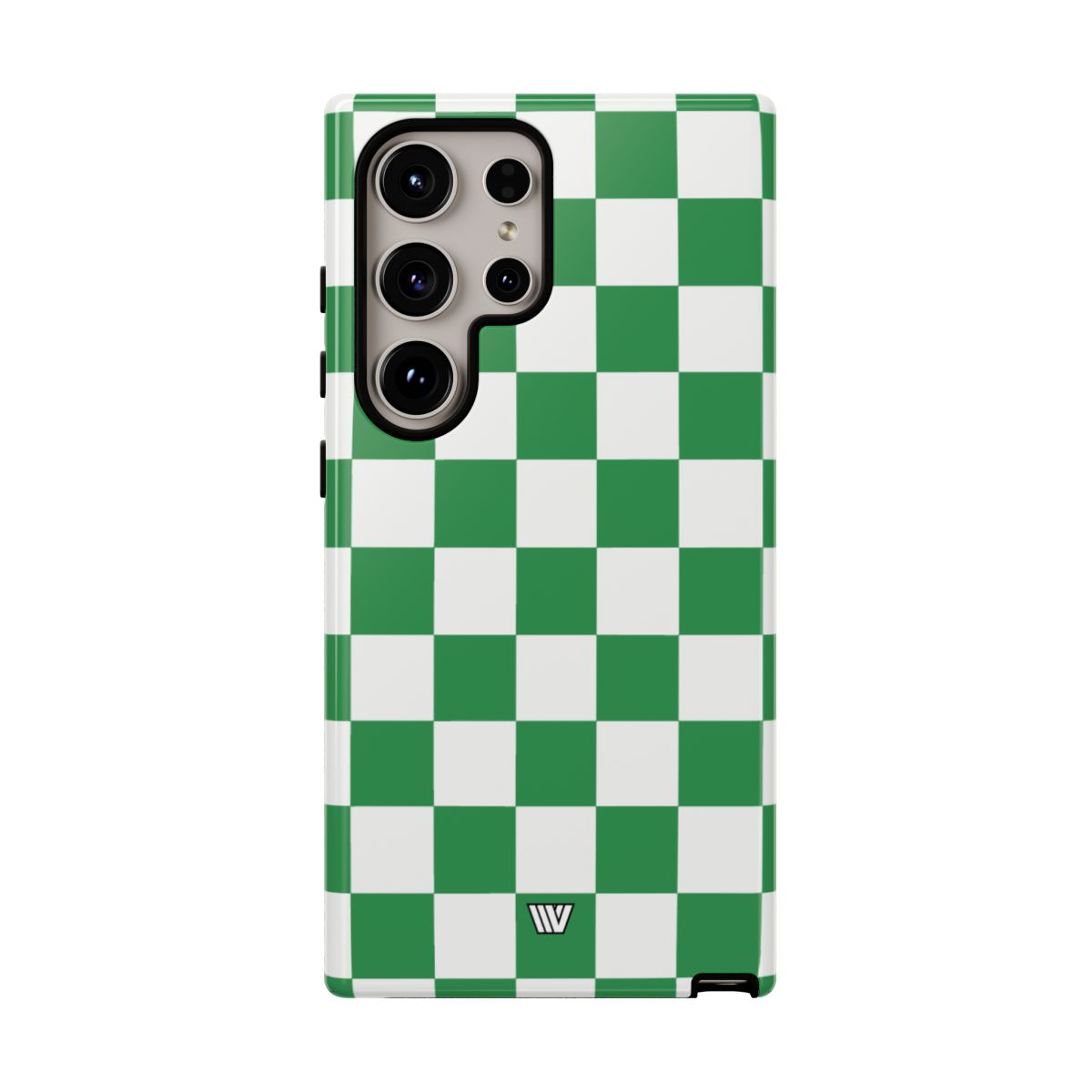 GREEN WHITE CHECKERBOARD | Tough Phone Case for iPhone & Samsung
