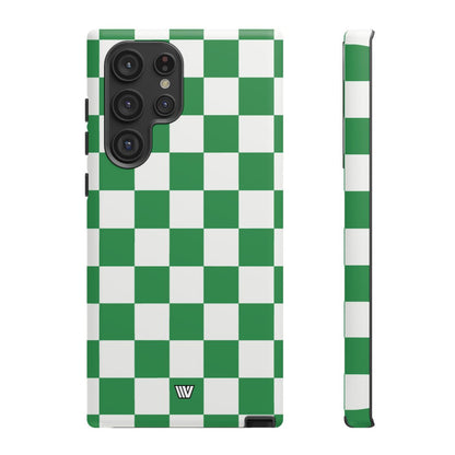 GREEN WHITE CHECKERBOARD | Tough Phone Case for iPhone & Samsung
