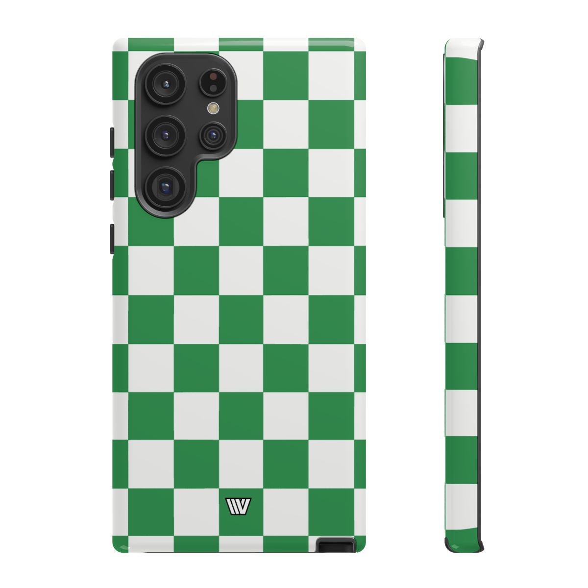 GREEN WHITE CHECKERBOARD | Tough Phone Case for iPhone & Samsung