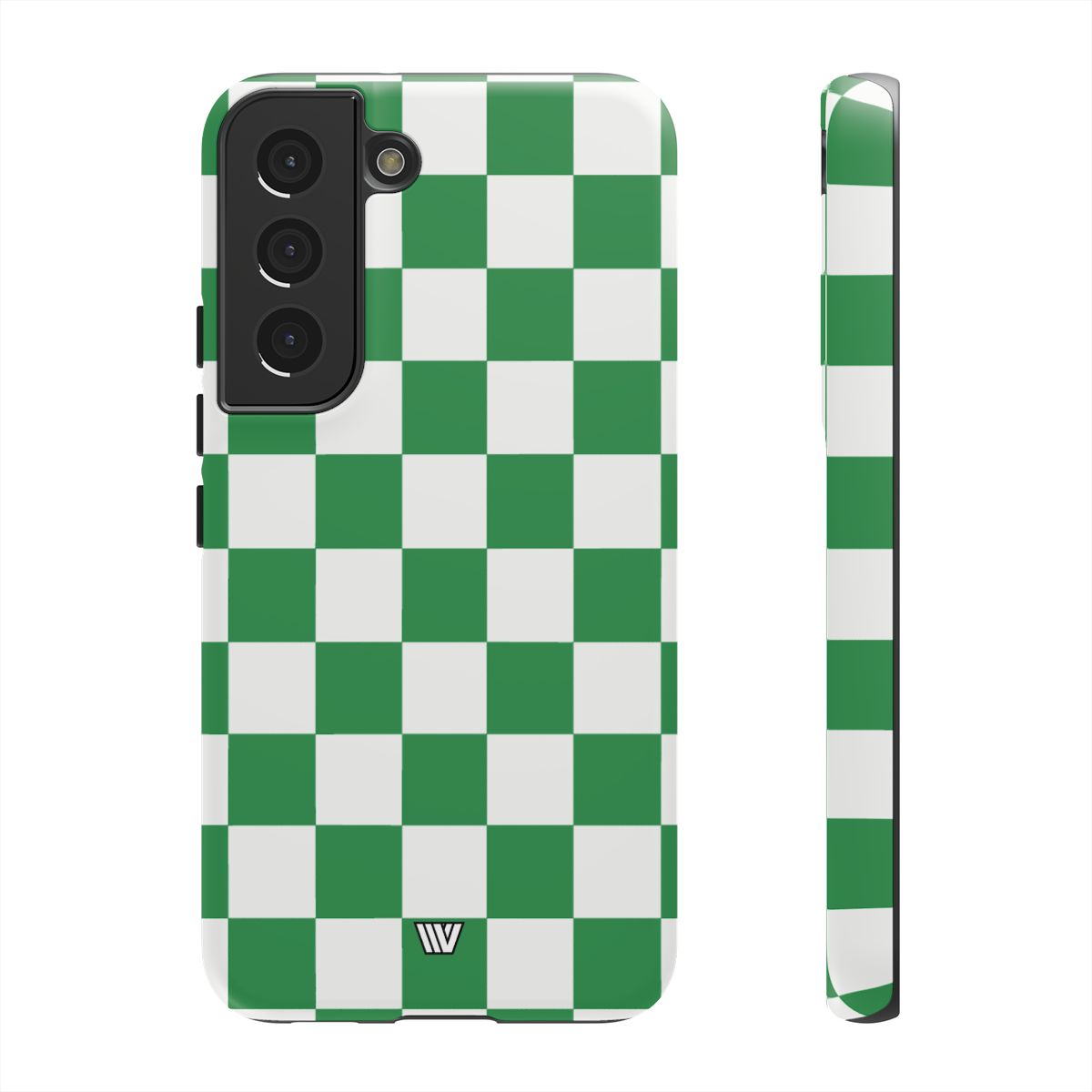 GREEN WHITE CHECKERBOARD | Tough Phone Case for iPhone & Samsung
