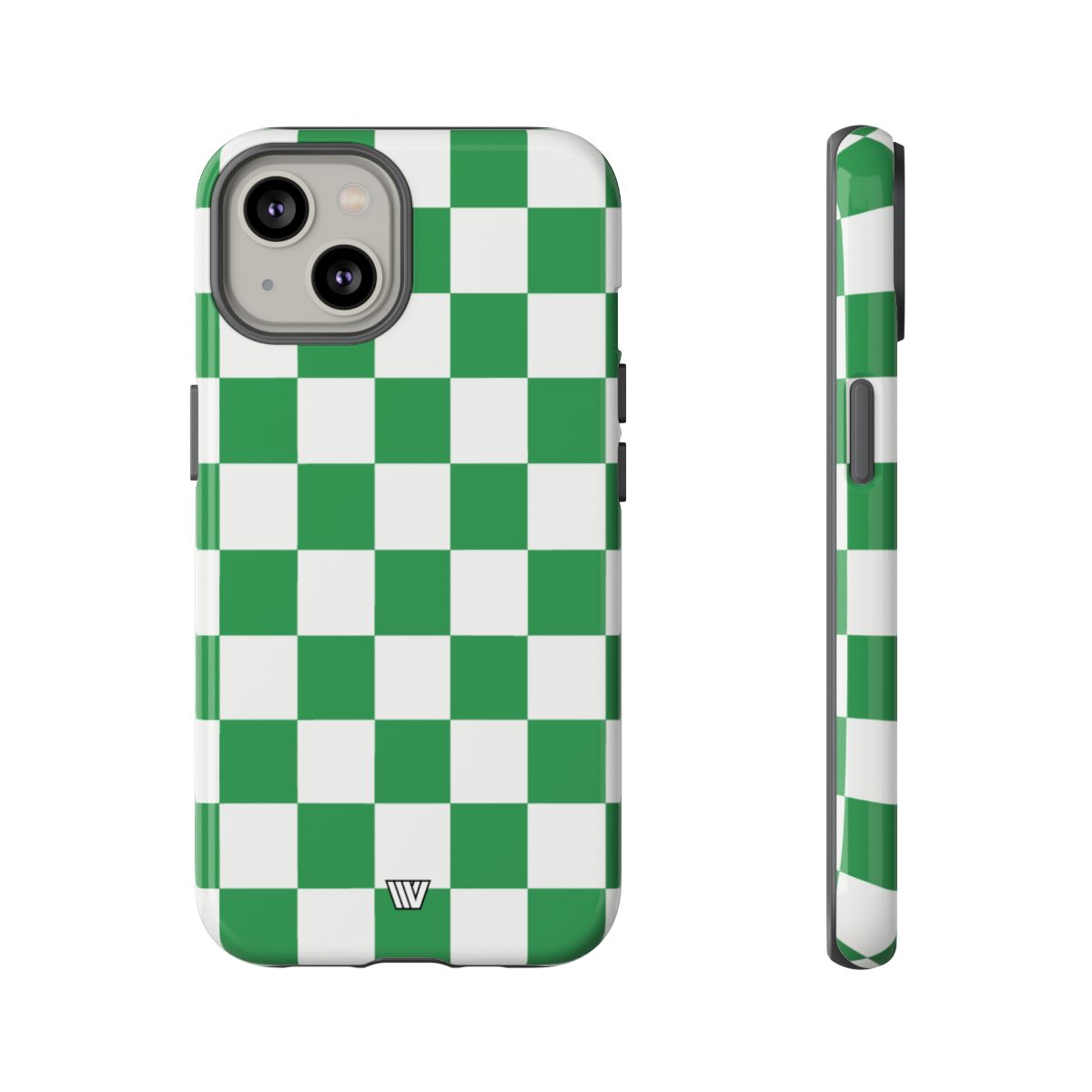 GREEN WHITE CHECKERBOARD | Tough Phone Case for iPhone & Samsung