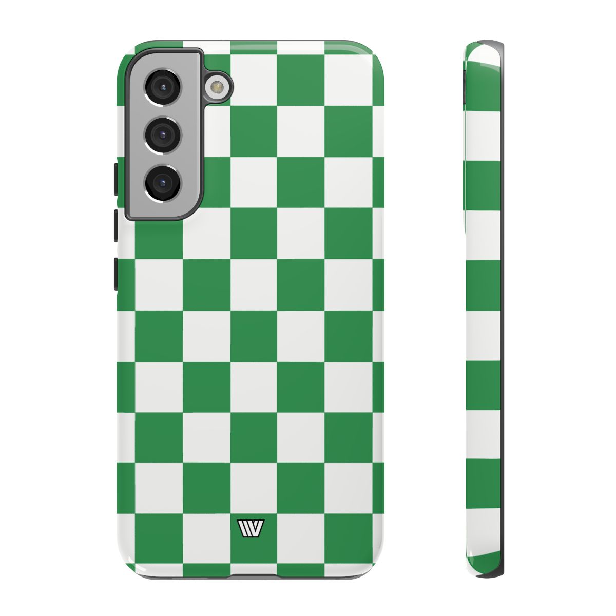 GREEN WHITE CHECKERBOARD | Tough Phone Case for iPhone & Samsung