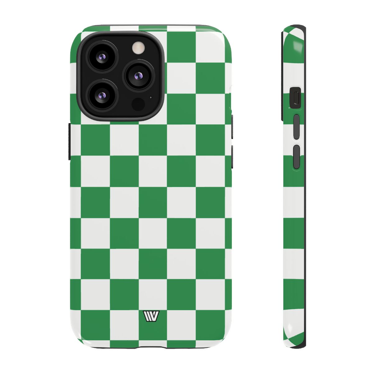 GREEN WHITE CHECKERBOARD | Tough Phone Case for iPhone & Samsung