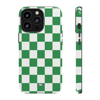 GREEN WHITE CHECKERBOARD | Tough Phone Case for iPhone & Samsung