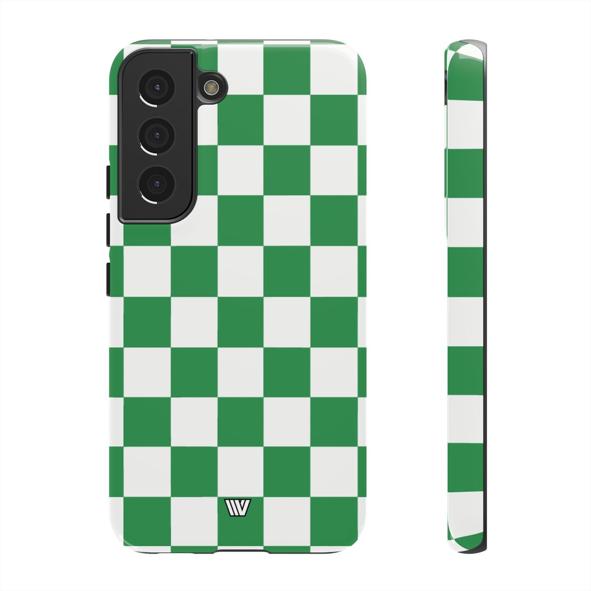 GREEN WHITE CHECKERBOARD | Tough Phone Case for iPhone & Samsung