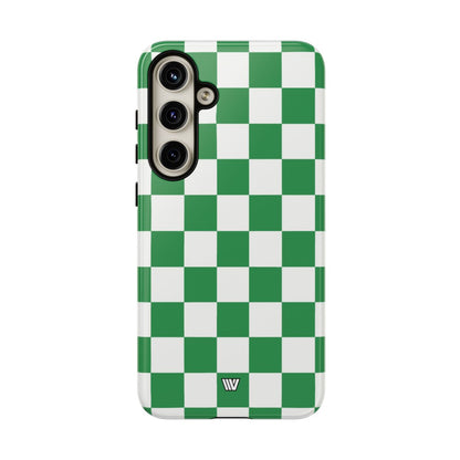 GREEN WHITE CHECKERBOARD | Tough Phone Case for iPhone & Samsung