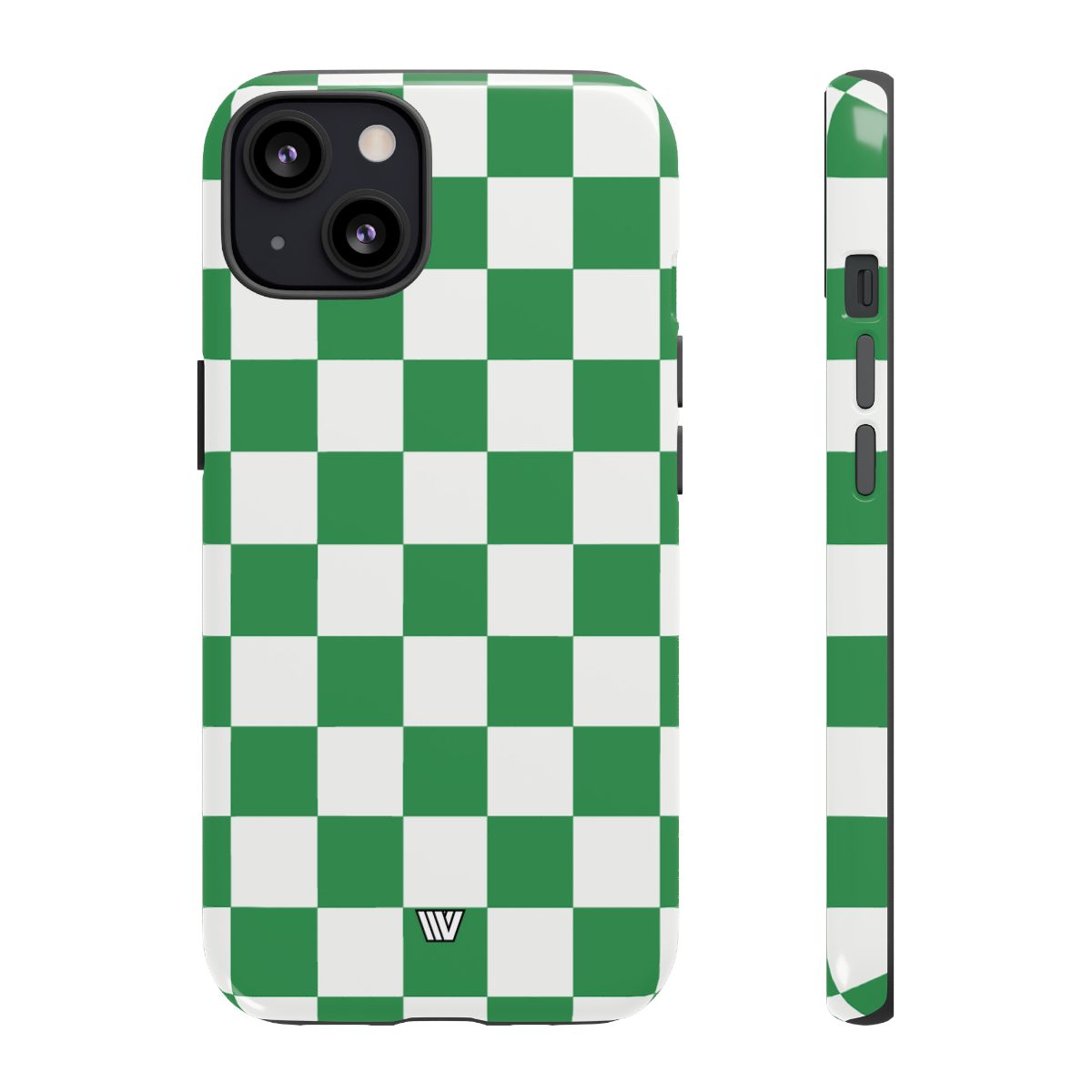 GREEN WHITE CHECKERBOARD | Tough Phone Case for iPhone & Samsung