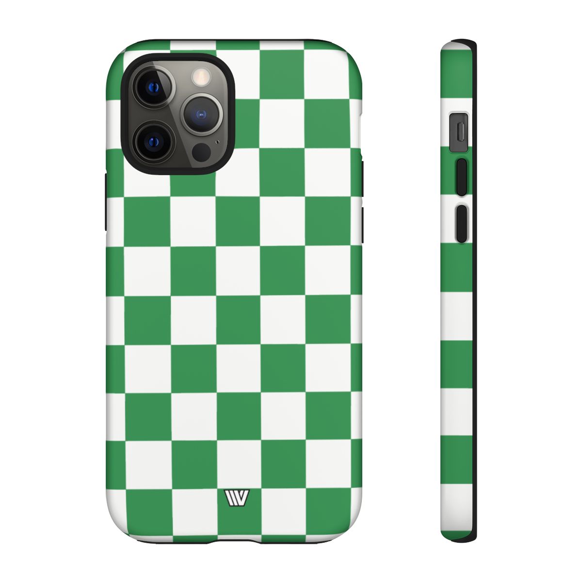GREEN WHITE CHECKERBOARD | Tough Phone Case for iPhone & Samsung