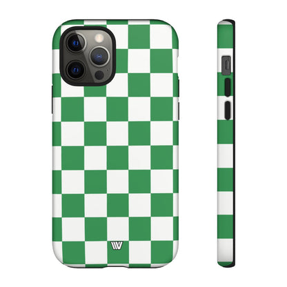 GREEN WHITE CHECKERBOARD | Tough Phone Case for iPhone & Samsung